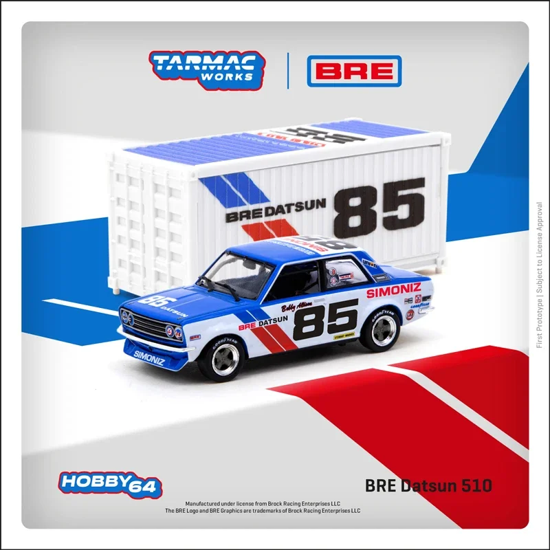 

Tarmac Works 1:64 Datsun 510 BRE Container Packaging Diecast Diorama Car Model Collection Miniature Carros Toys