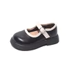 Girls PU Leather Shoes Princess Spring Black Soft-soled Children Kids Loafer Size 21-36 Footwear 4