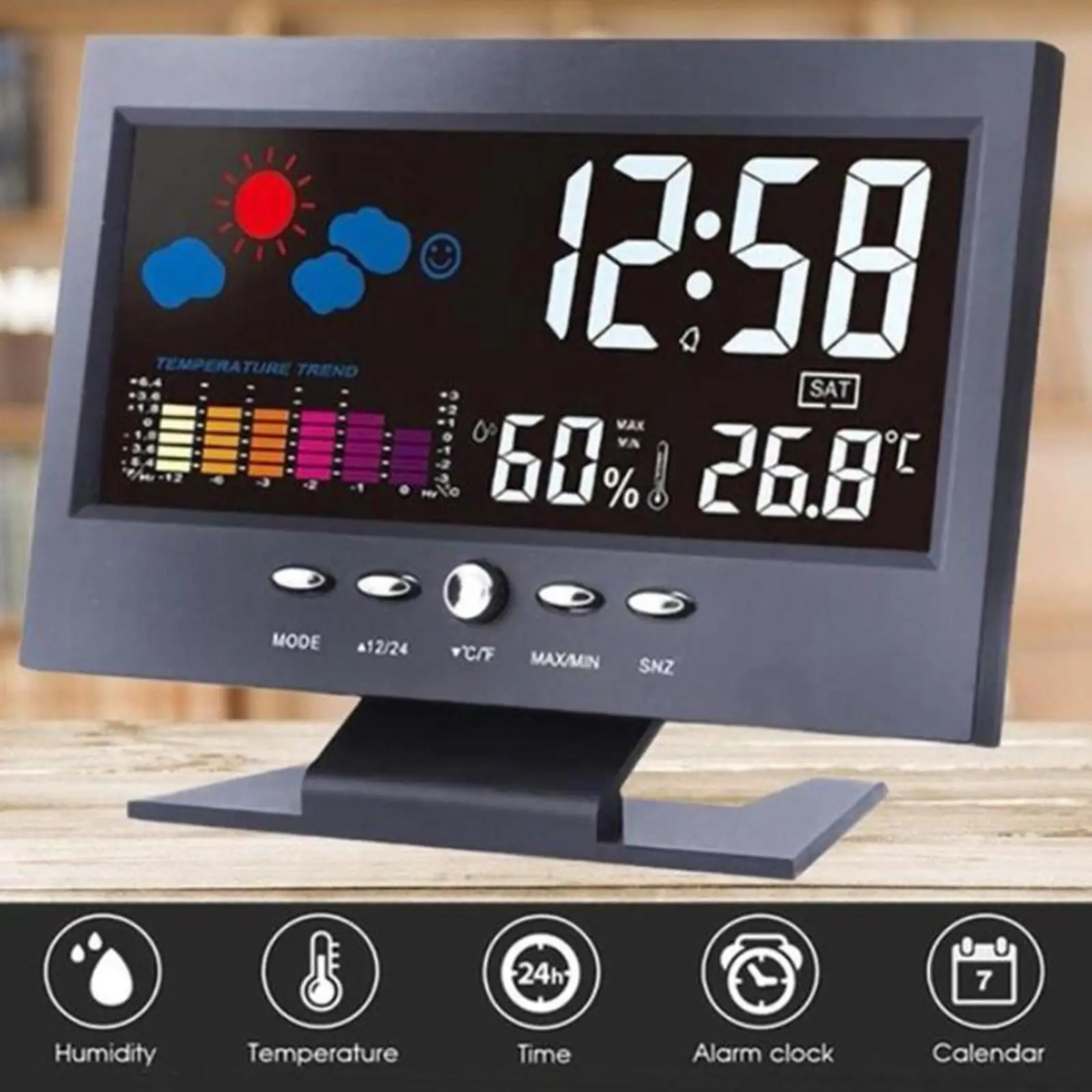 Digital Mirror Led Display Alarm Clock Temperature Calendar Usb/aaa