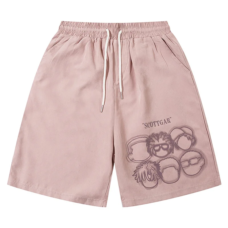 

Summer print stretch five-point shorts men and women models straight loose summer fresh breathable hiking fishing outdoor sports