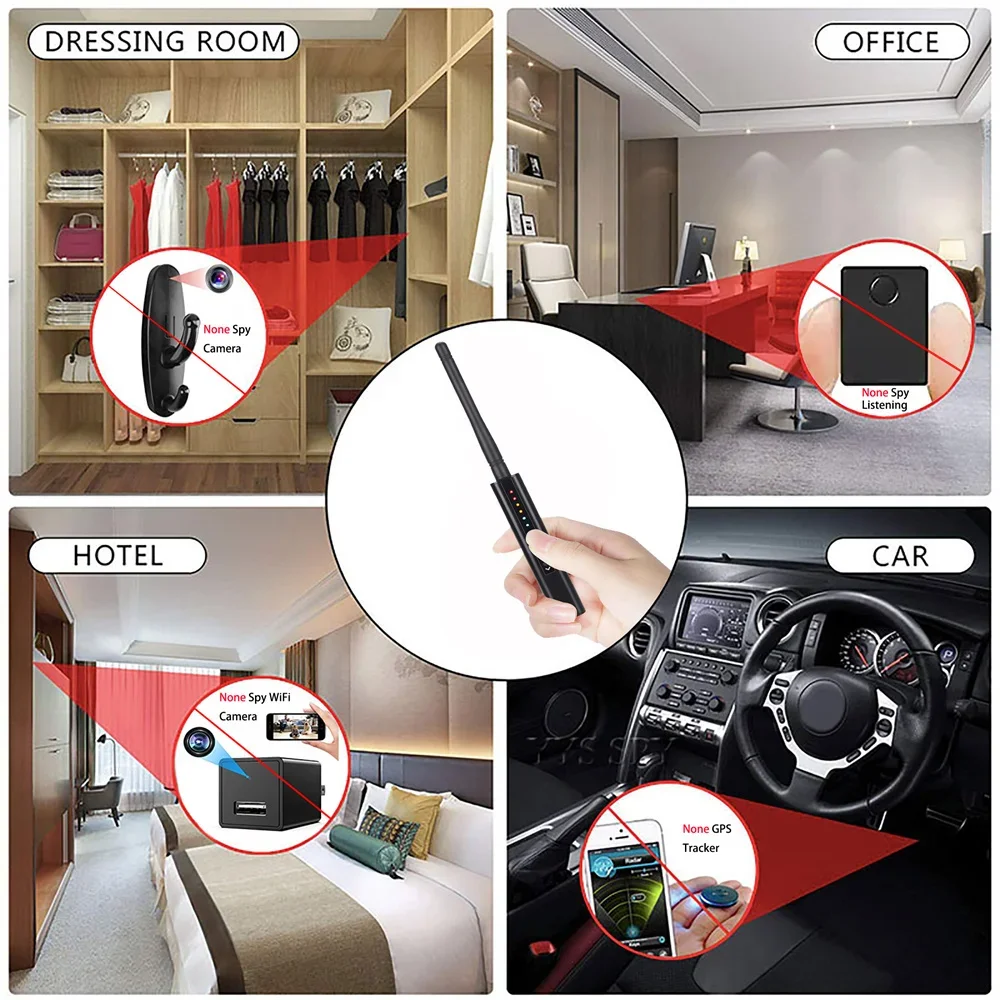 G728 Anti-Spy Wireless RF Signal Detector Spy Camera Detect GSM Audio Finder GPS Locator Tracker Scan Anti Candid Camera Scanner