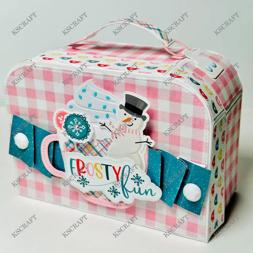KSCRAFT 3D 가방 상자 절단 다이 스텐실 DIY Scrapbooking 장식 엠보싱 DIY 종이 카드