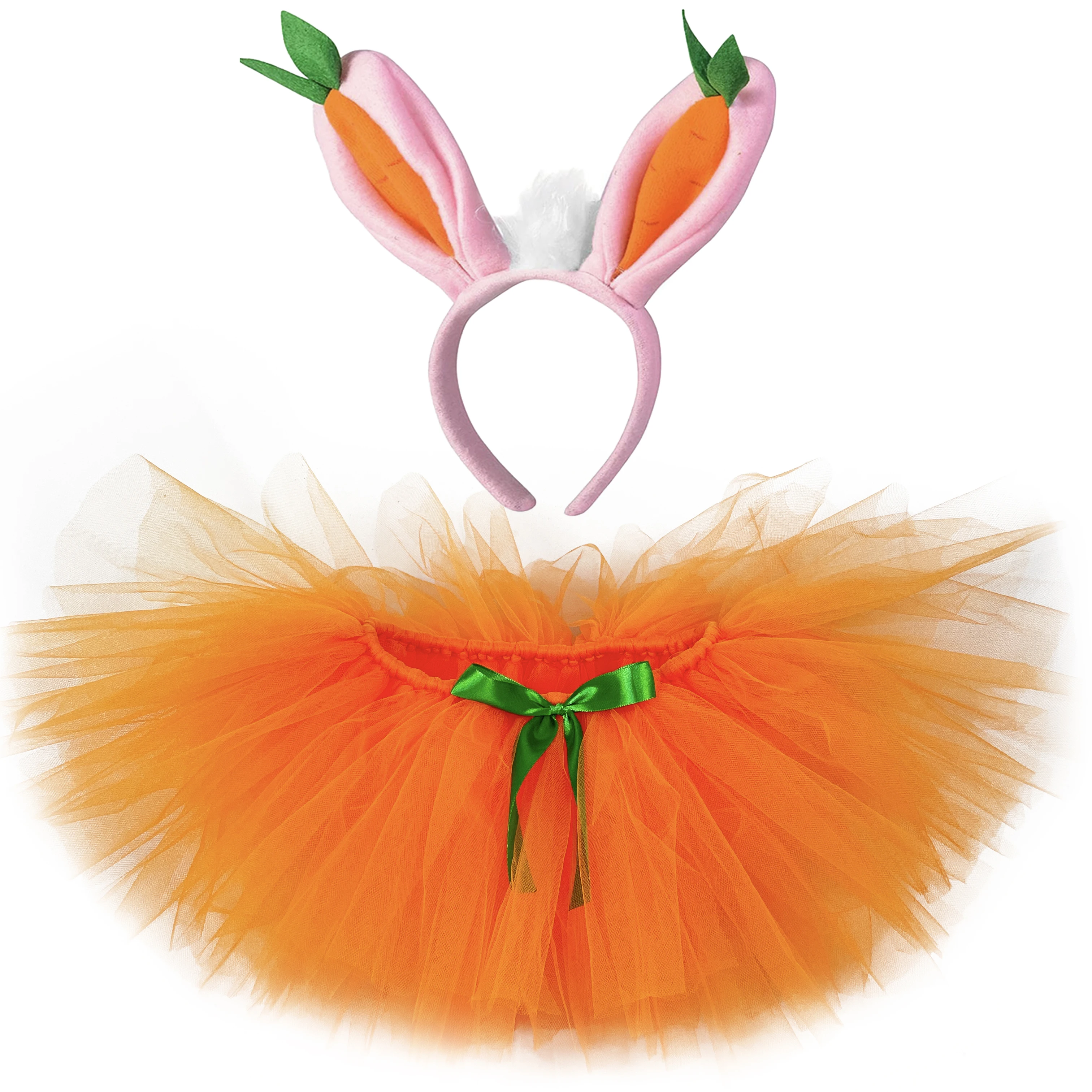 Girls Orange Rabbit Tutu Skirts Baby Easter Bunny Fairy Pettiskirts with Hairbow Kids Halloween Cosplay Party Costumes Skirt ballet tutu skirt,children skirts