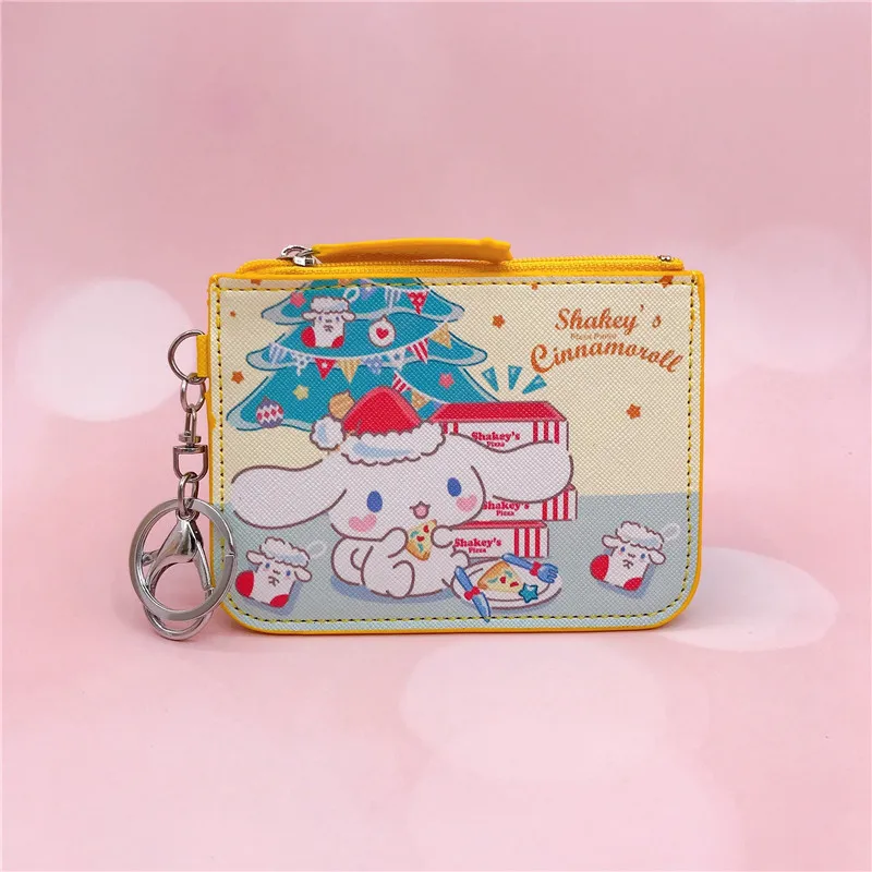 Sanrio Bag Cute Cinnamoroll Pu Coin Purse Sanrios Wallet Cartoon Children Card Holder Kawaii Girls Bags Women Birthday Gifts Toy