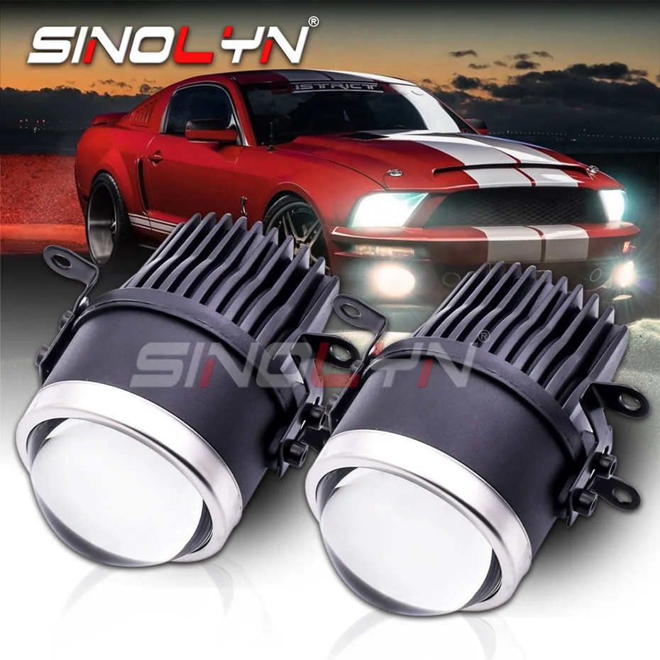 Sinolyn 12V 24V Bi Led Antibrouillard Projecteurs LED Projecteur Universel  de Lentille de Brouillard Blanc Jaune Lumières de Voiture Imperméables  Accessoires De Voiture Led Voiture Extérieur ccessoire Voiture - AliExpress