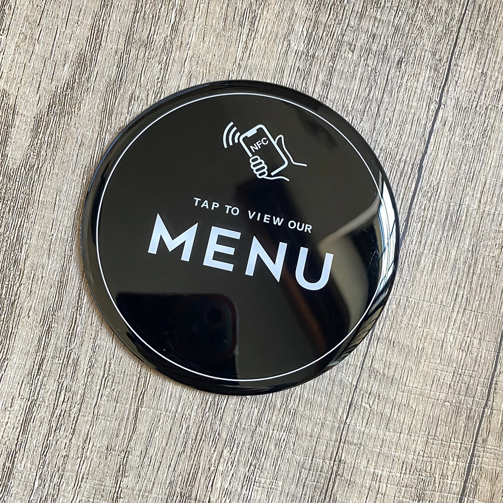 3.93&ldquo; 10cm NFC Tap Follow us on Instagram Facebook Sticker Waterproof Epoxy Circle Instagram Plate nfc labels,rfid stickers,rfid sticker