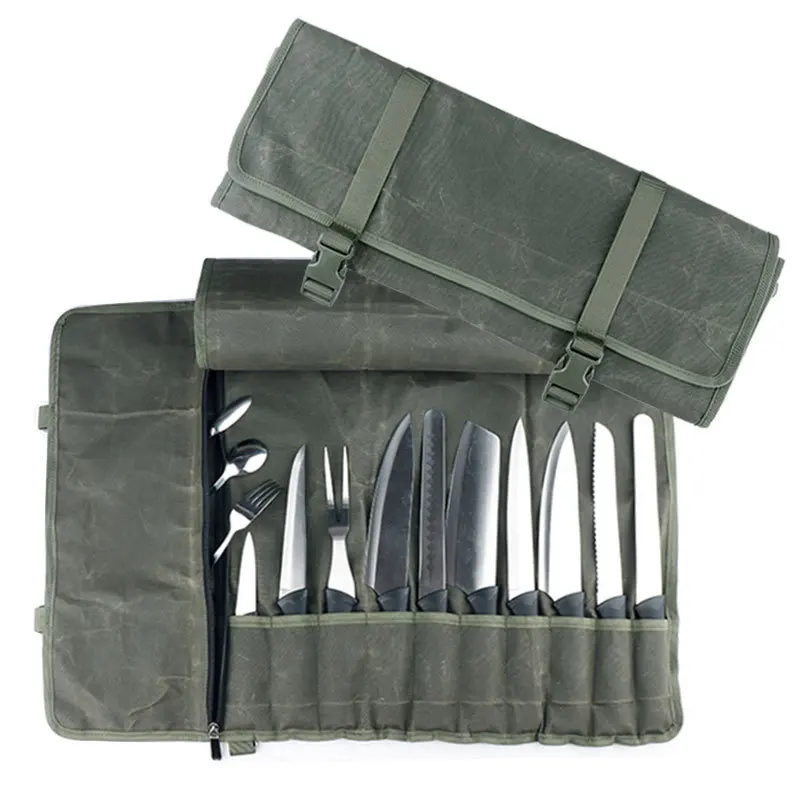 Rotolo Coltelli Portatile 7 Tasche Borsa Portacoltelli Cuoco Abiyou