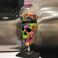 Bubble Gum Machine Colorful Skull Candy Dispenser Halloween Party Decorations Desktop Ornament For Home Living Room Decor 2