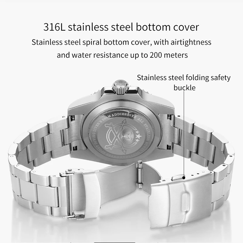 ADDIESDIVE Men Watch Sapphire Crystal Ceramic Bezel 20Bar Diving Luminous Relogios Masculino NH35 Automatic Mechanical Watches