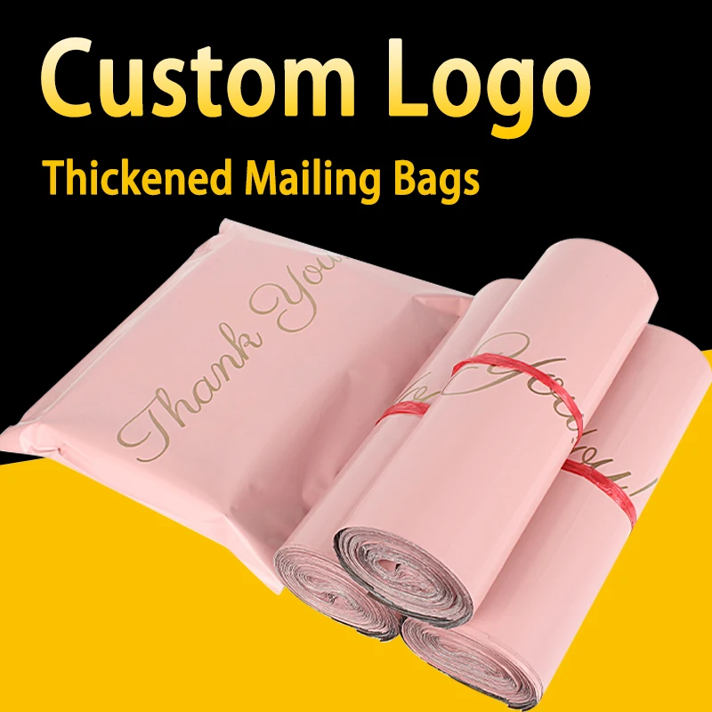 

Pink Thank You Mailing Courier Bags To Pack Products Custom Packaging Poly Mailer Shipping Set Sending Plastic Pouch