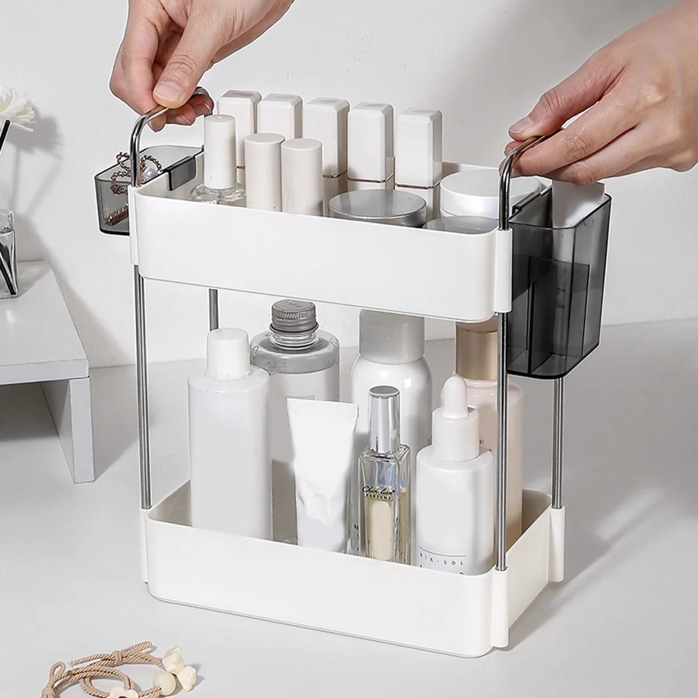 

Bathroom Shelf Storage Shelves Kitchen Countertop Organizer Dresser Holder Corner Abs 2 Layer Makeup