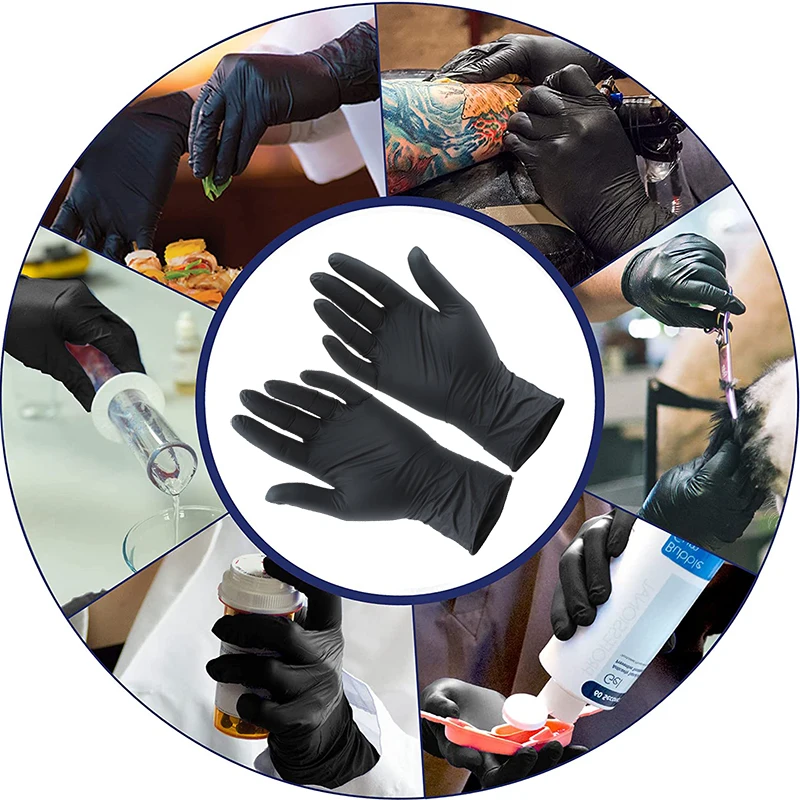 Détail du poignet d'un gant jetable en latex, montrant l'épaisseur et la finition.