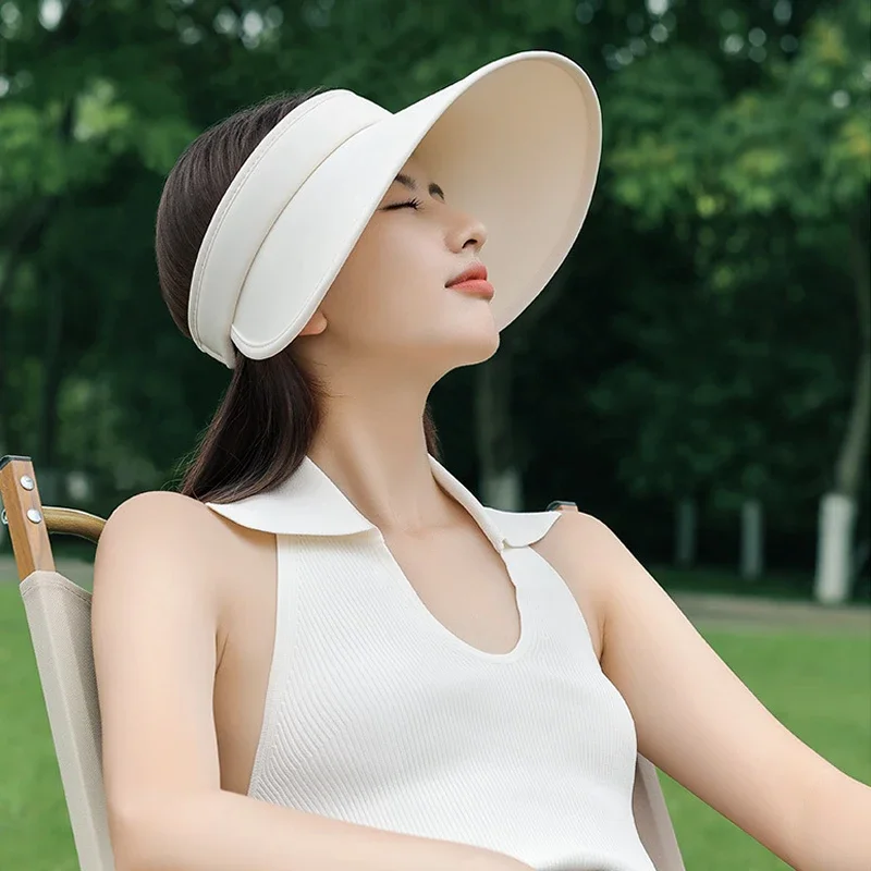 Women Sun Visor Hat Lightweight Wide Brim Packable UV Protection Visors Beach Camping Hiking Golf Caps