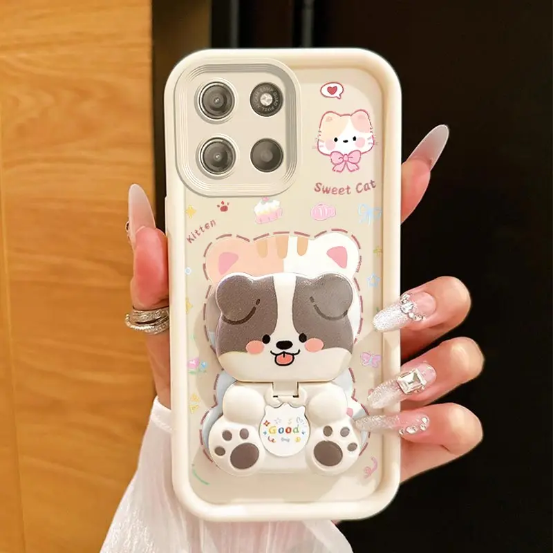Lucky Cat Sky Eye Bracket Lanyard Silicone Phone Case
