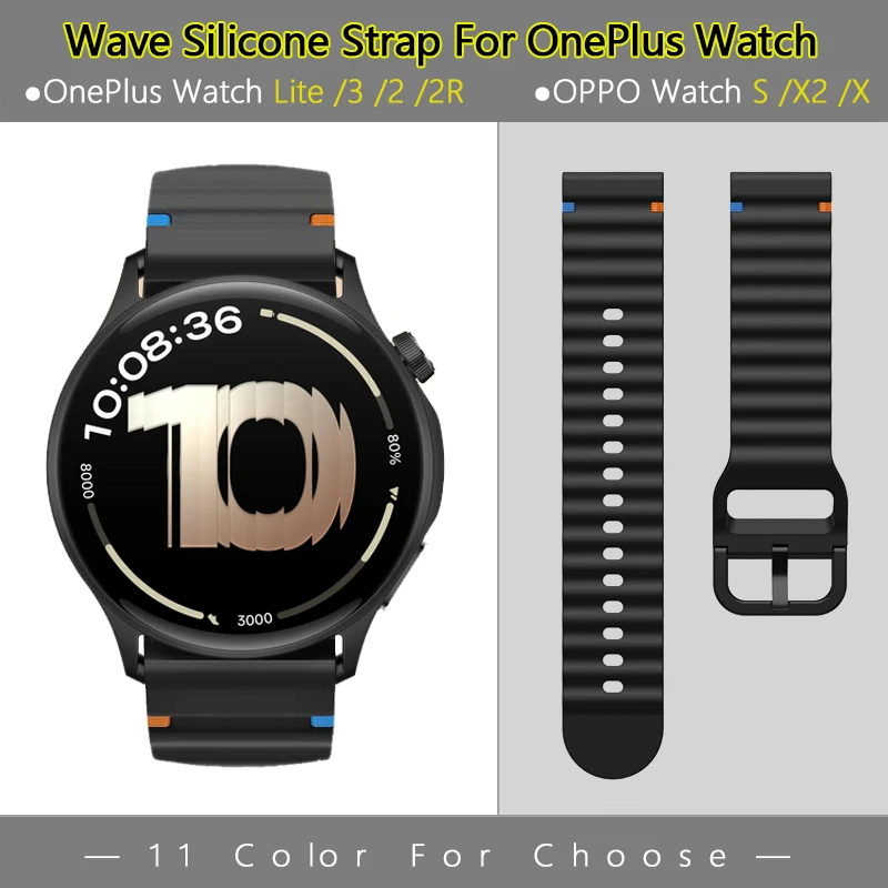Enhanced Liquid Silicone Wave Watch Strap – Ultra Light Matte Finish Wristband with Quick Release