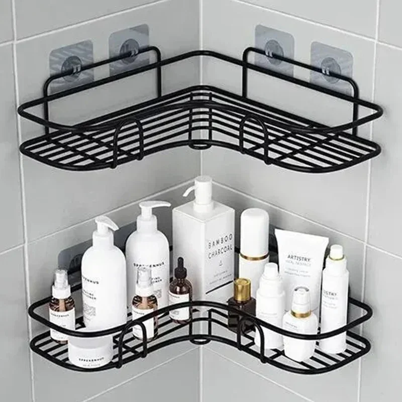 1PCS Non Perforated Bathroom, Bathroom, Triangle Shelf, Wall Mounted Toilet, Bathroom, Washbasin, Storage of Wall Supplies 3