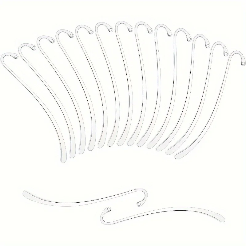 15pcs Silver Plated Smooth Bookmark Charms - Perfect for Jewelry Making & Hook Bookmarking