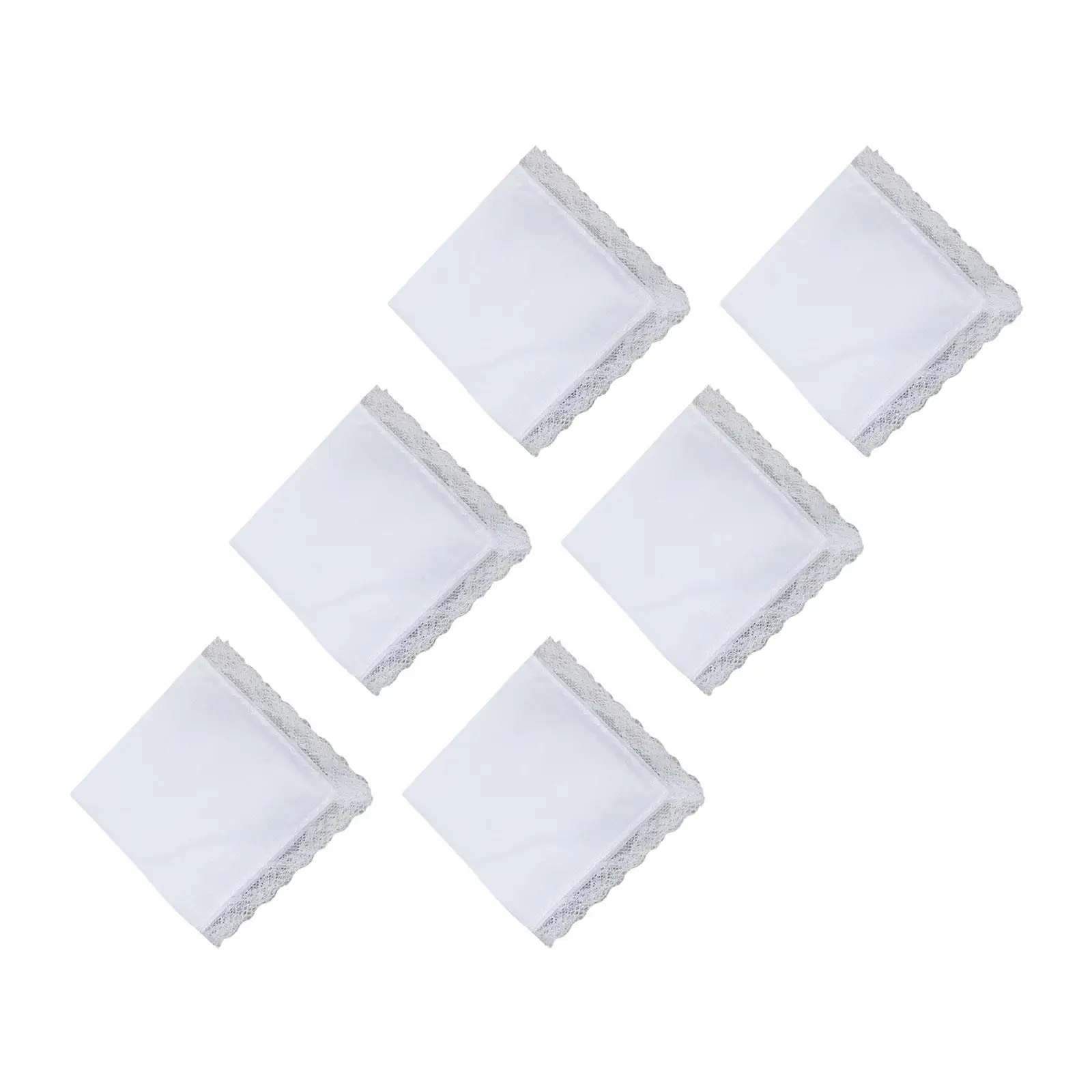 

6Pcs White Cotton Handkerchiefs Men Soft DIY Blank Handkerchiefs Gift Hanky