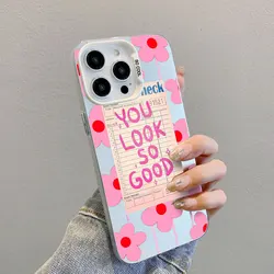Creative Text You Look So Good Laser Engraved Shockproof Phone Case - Stylish and Durable Back Cover - iPhone 14 Pro (CH - White CYWZ 1)