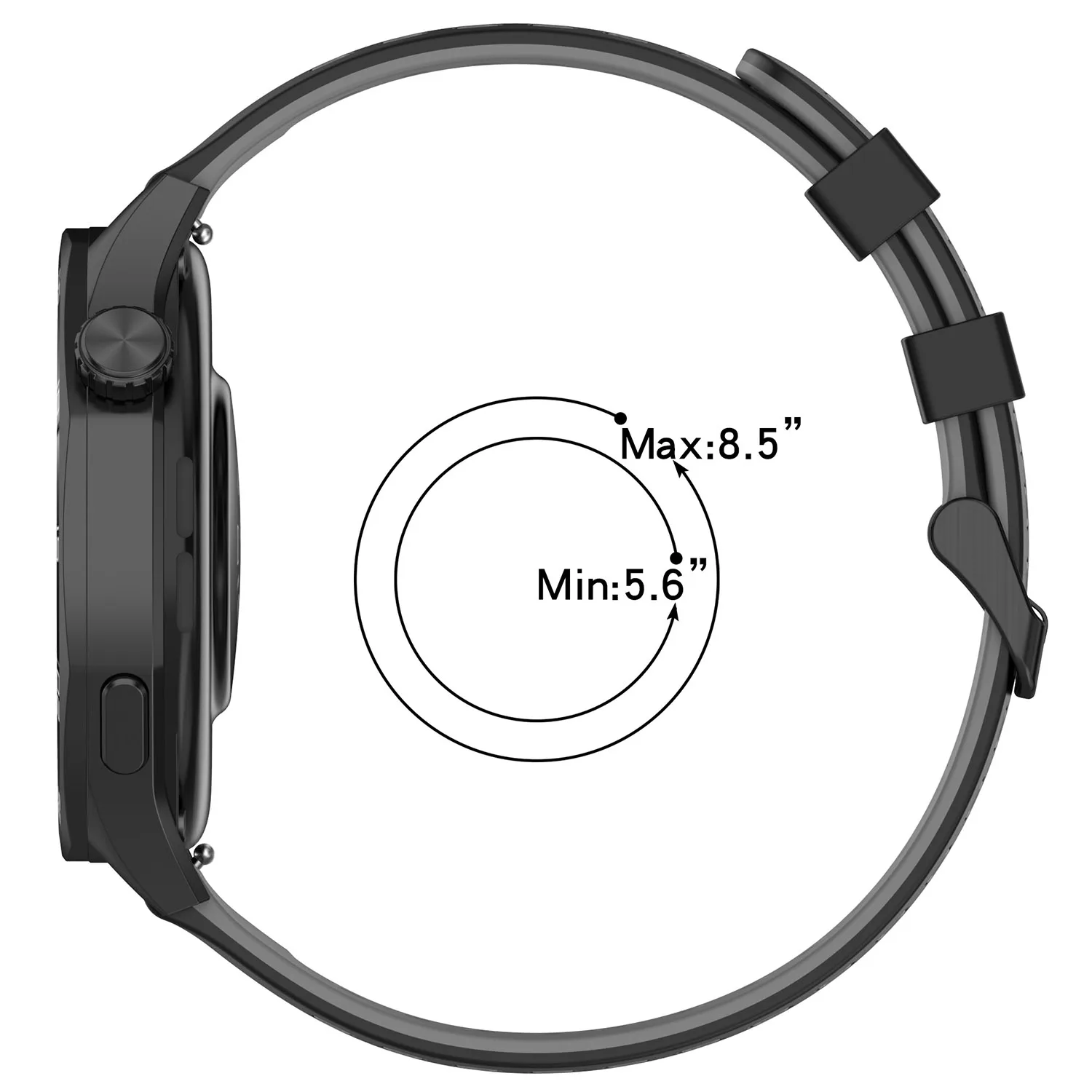 Premium 22mm Silicone Sports Strap - Durable Replacement Band