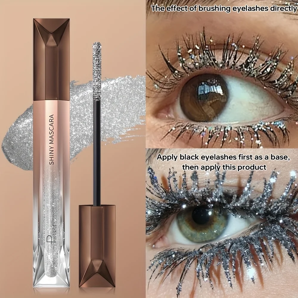 Mascara scintillante per ciglia, impermeabile e a lunga durata, trucco occhi con glitter effetto diamante._voghion.com
