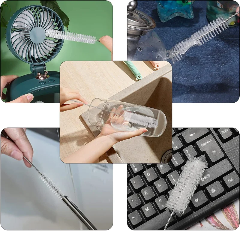 Versatile 10-Piece Reusable Bottle & Straw Cleaning Brush Set