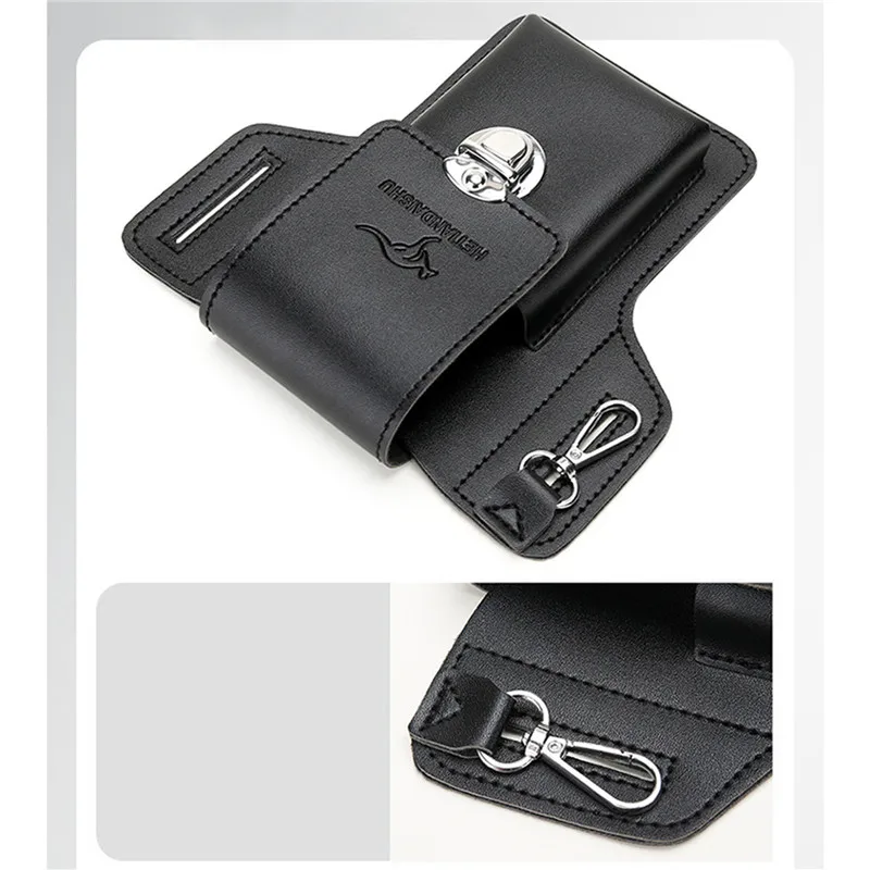 Mode Leder Männlichen Taille Pack Telefon Beutel Taschen Taille Tasche männer Gürtel Tasche Multifunktionale Wasserdichte Taille Tasche Umhängetaschen – Detail 4
