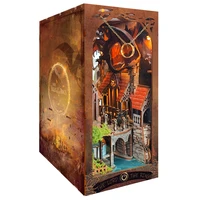DIY Book Nook Wooden Miniature Model Kit Spirit Valley of The Magic Ring Bookend 3D Puzzle Bookshelf Home Decor Friend Gifts 1