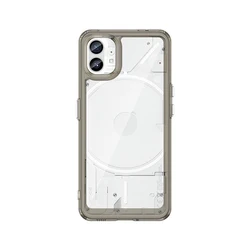 Enhanced Shockproof Clear Case with Translucent Hard Shell and Soft Frame - Nothing Phone 1 (GRAY)