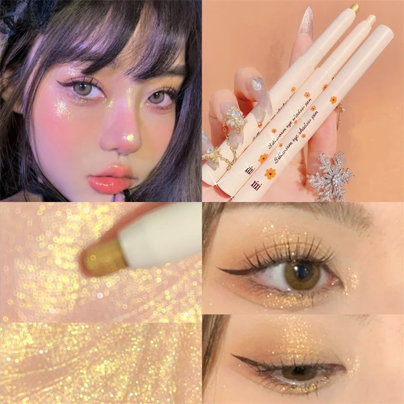 Face Makeup Highlighter Pencil Pearl Brightening Cream Diamond Blue Gold Silver Long Lasting Waterproof Highlighter face highlighter