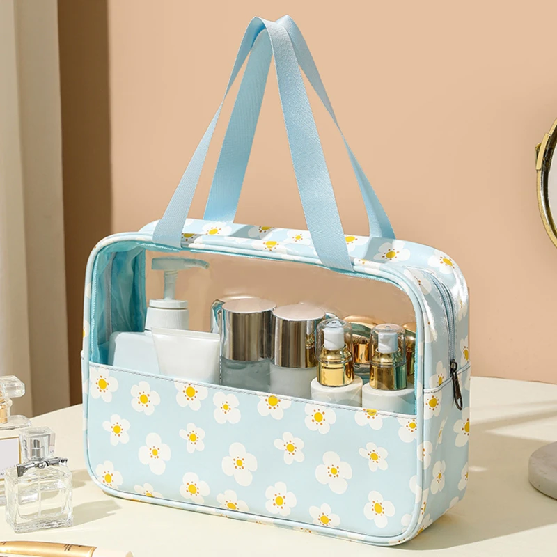 New PU Women Travel Storage Bag Toiletry Organize Wash Kit Makeup Bag Travel Organizer Bags Waterproof Washbag Portable Handbag
