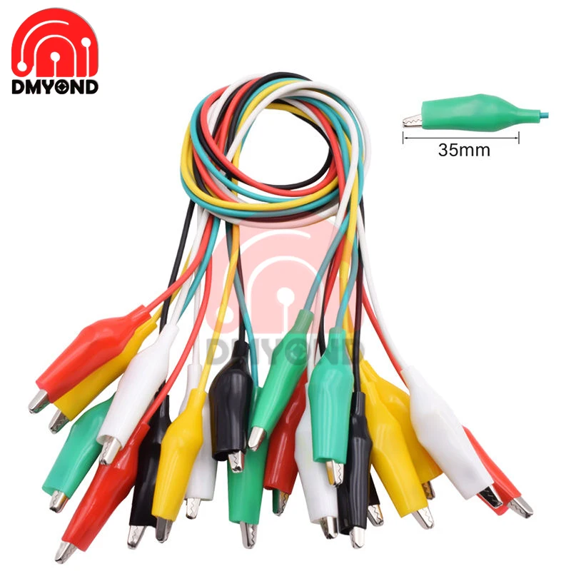 10pcsset35cmJumperWiresDualEndedAlligatorClipstoAlligator