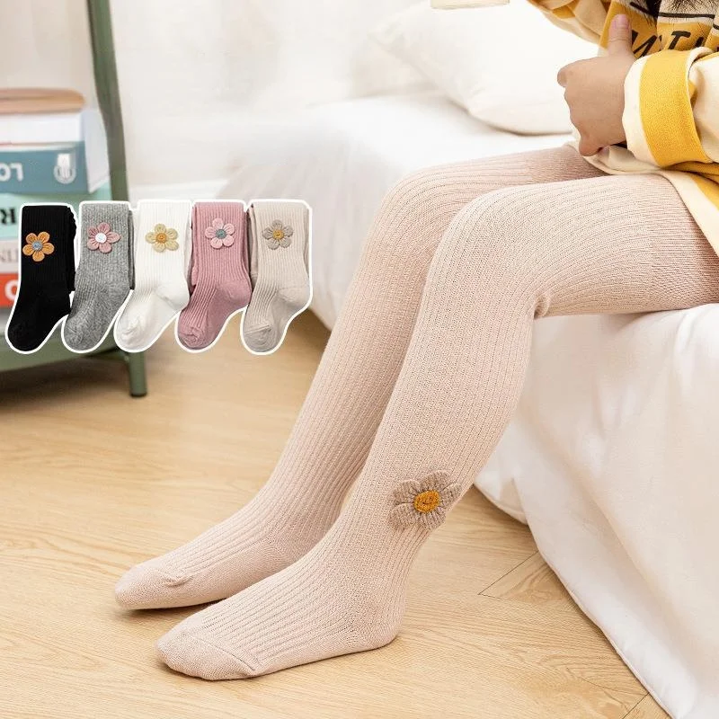 Children Pantyhose Spring Autumn Flower Accessories Baby Bottomed Pantyhose Baby Socks Girls Comfortable Bottomed Pants