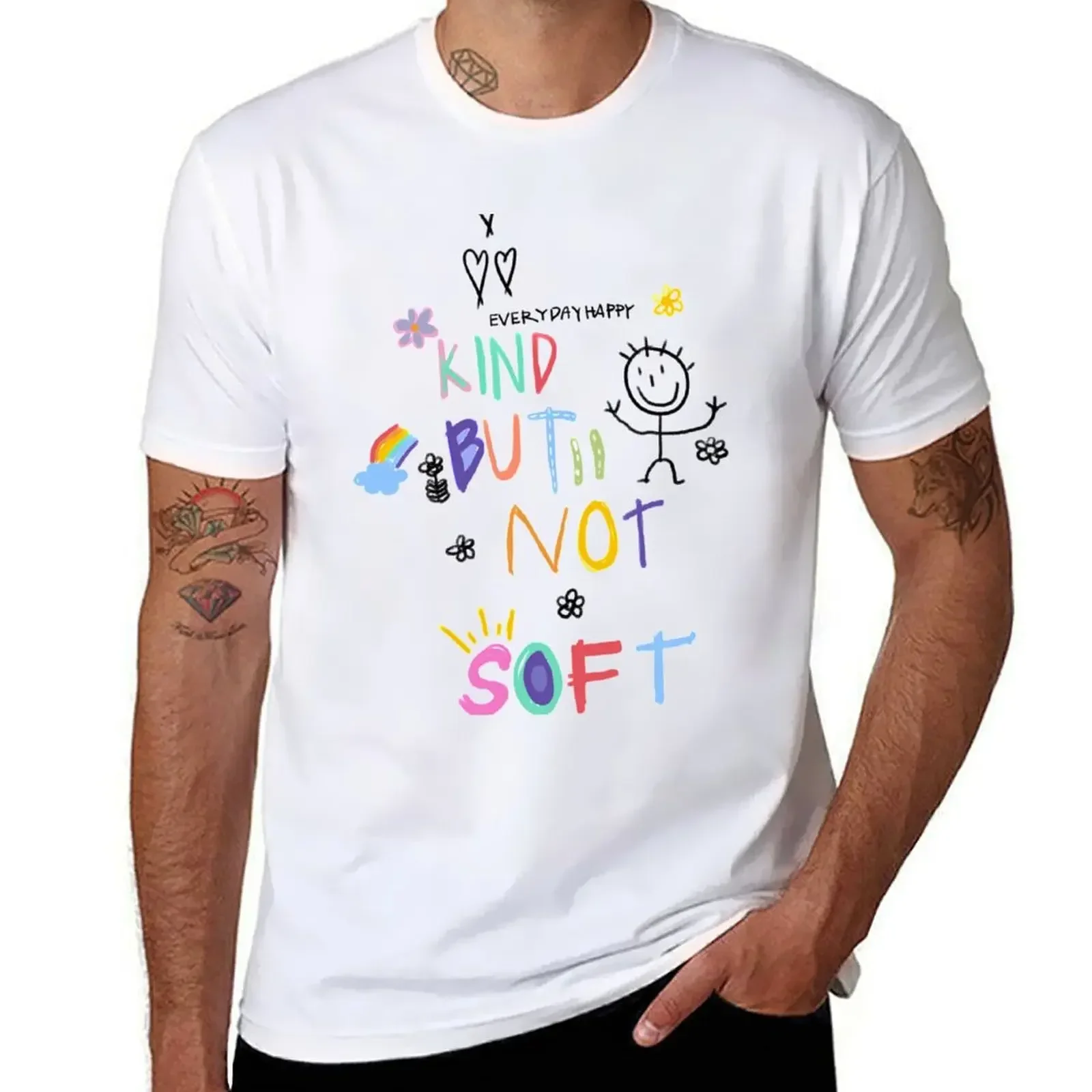 

Kind but not soft (back) T-shirt oversized vintage T-shirt men
