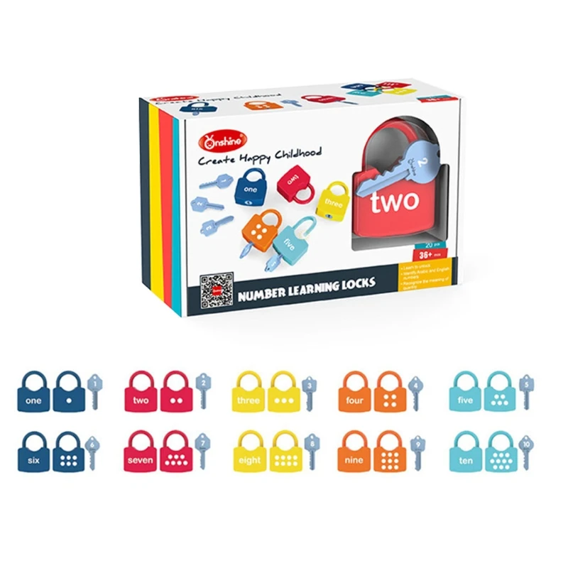 

D7WF 1Set Developmental Baby Toy Numeric Locks for Baby Toddlers Plastic Unlocking Toy Educational Locks Preschool