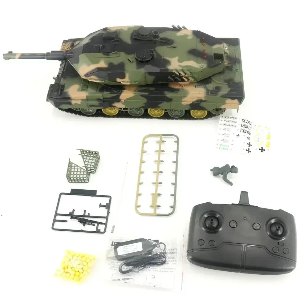 Hot Henglong 1/24 Scale Abrams M1a2 Us Battle Tanks Airsoft Panzer Rc Model Remote Control Military Vehicle Combat Children Gift 3