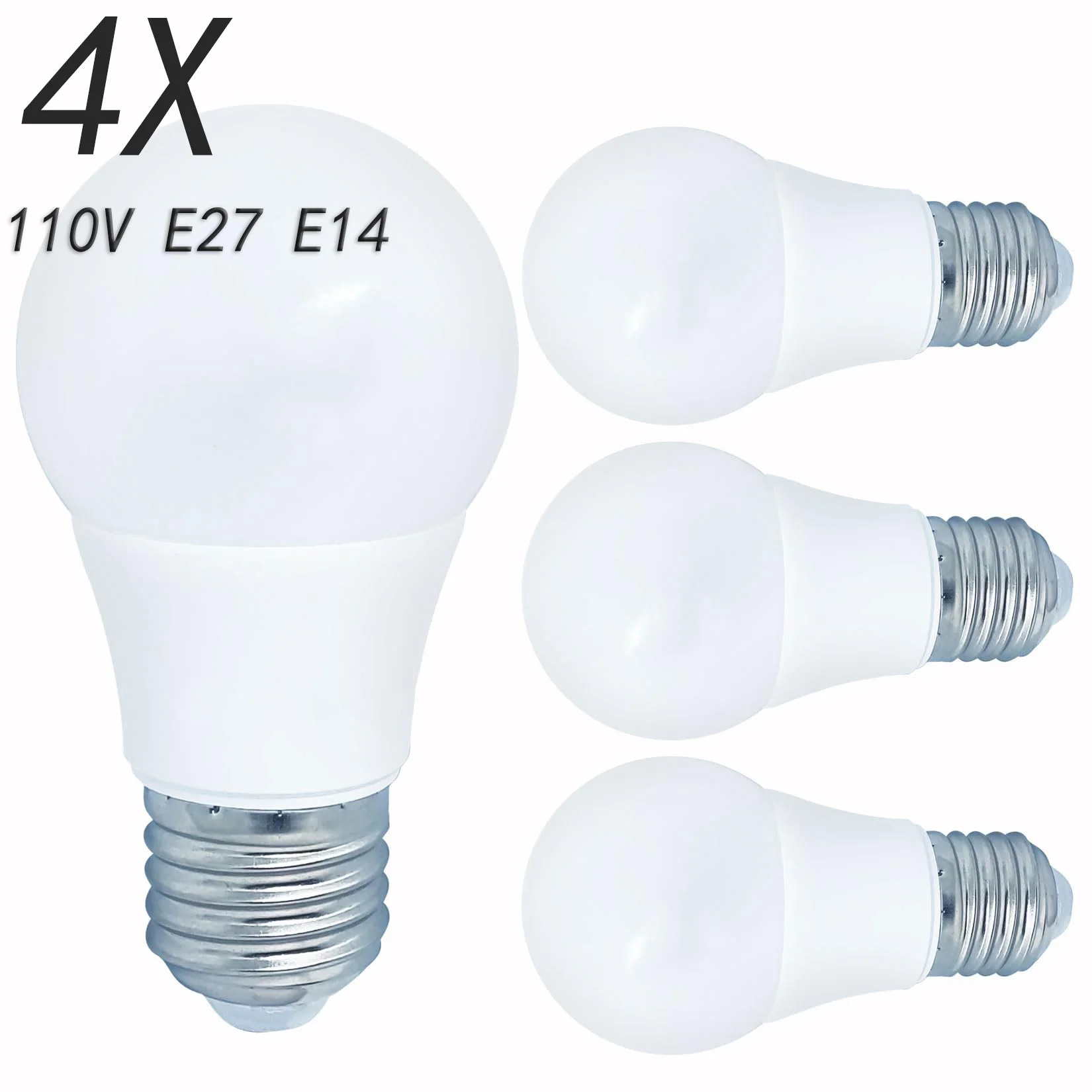 4PCS E27 E14 LED Bulb Lighting AC110V 6500K/4000K/3000K 3W 6W 9W 12W 15W 20W LED Light Bulb Suitable for Living Room Home Indoor