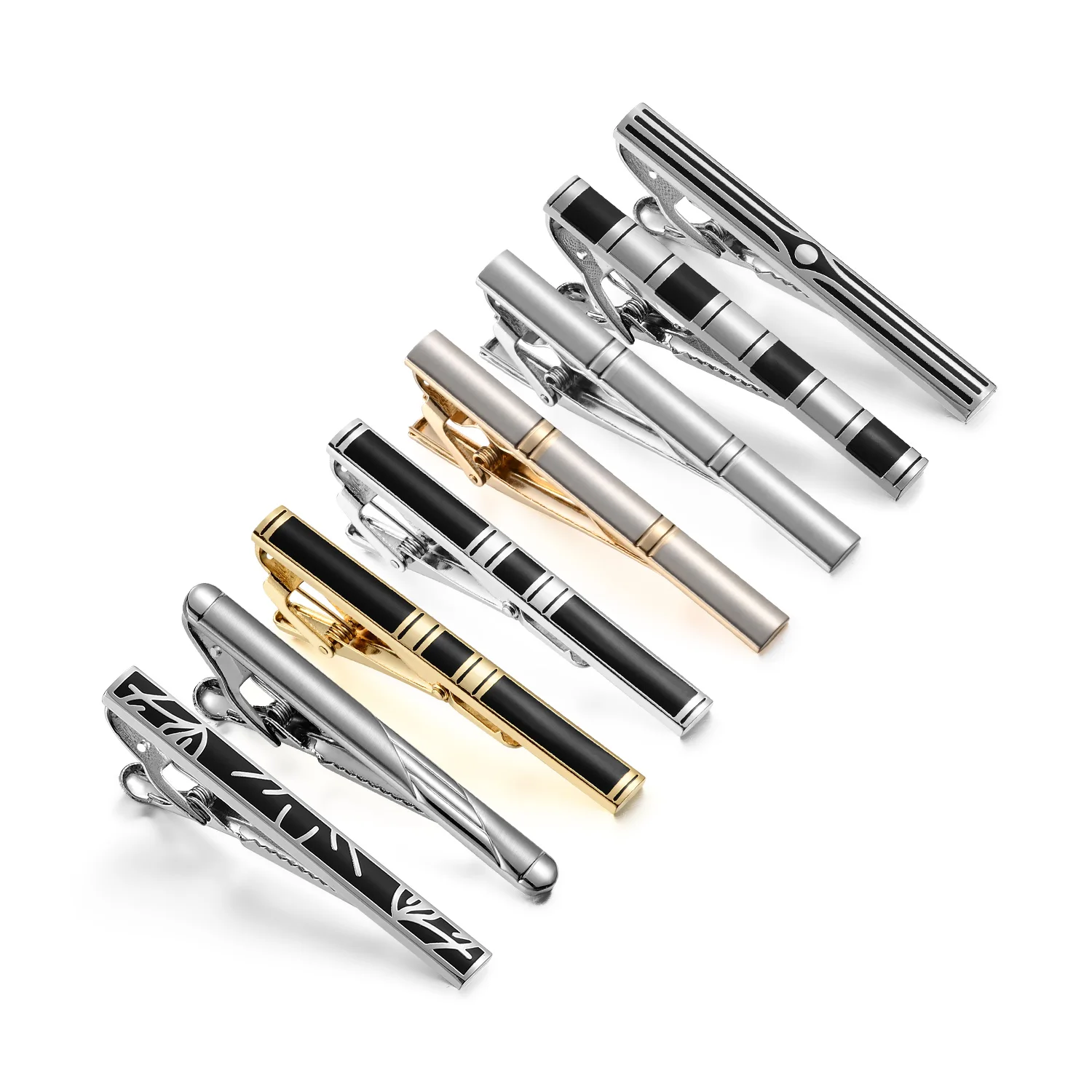 8 PCS Tie Clips Set With Gift Box Wedding Guests Gifts Luxury Men's