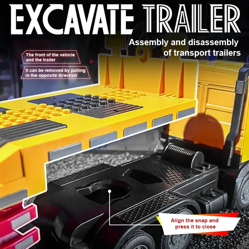 Remote Control Truck with Excavator and Trailer
