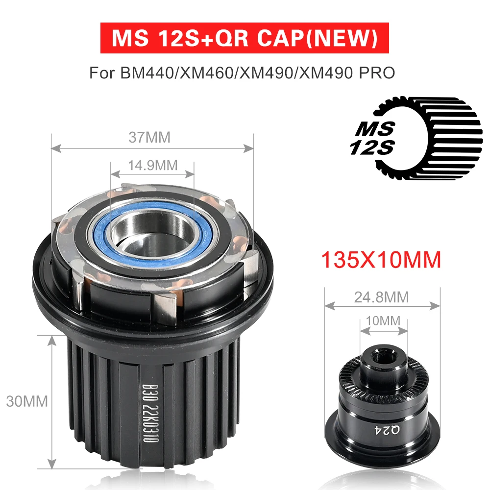 Koozer Freilaufkörper Konverter für XM490 XM490 PRO BM440 XM460 XD HG MS 8-12S QR Thru Endkappen Adapter MTB Nabe – Detail 24
