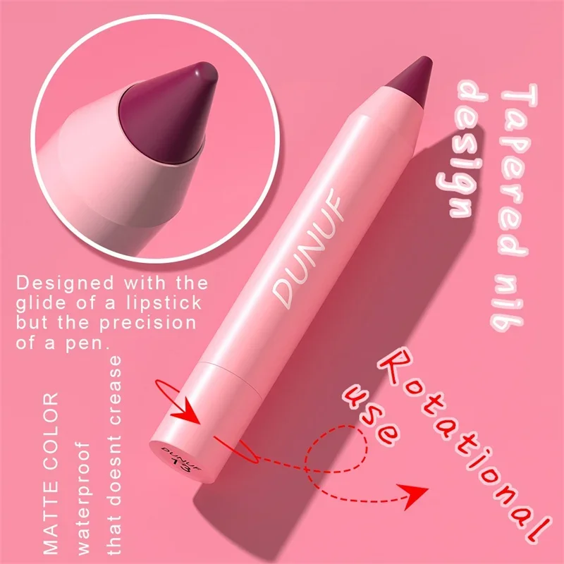 Matte Velvet Lipstick Pencil 18 Colours Long-lasting Lip Liner_voghion.com