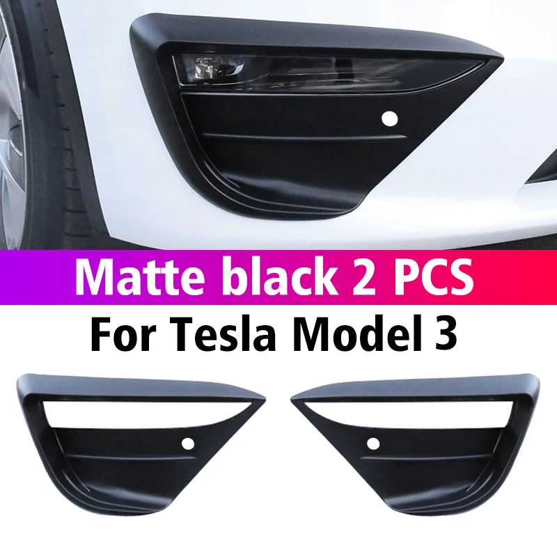 Car Front Fog Lamp Spoiler Wind Knife Protective Carbon Cover For Tesla 2021-2022 Model 3 Model Y Decoration Sticker Accessories car stickers Car Stickers