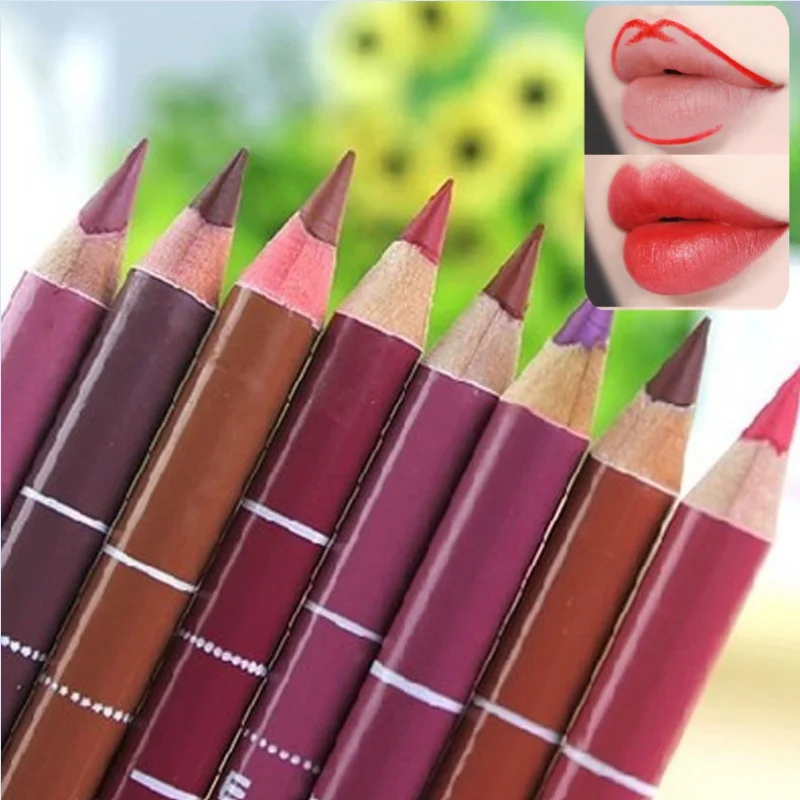 1Pc Wood Lip Liner Waterproof Lady Charming Soft Lip Line Pencil Make Up Strumento Cosmetico A Lunga Durata Da Donna Professionale 28 Colori