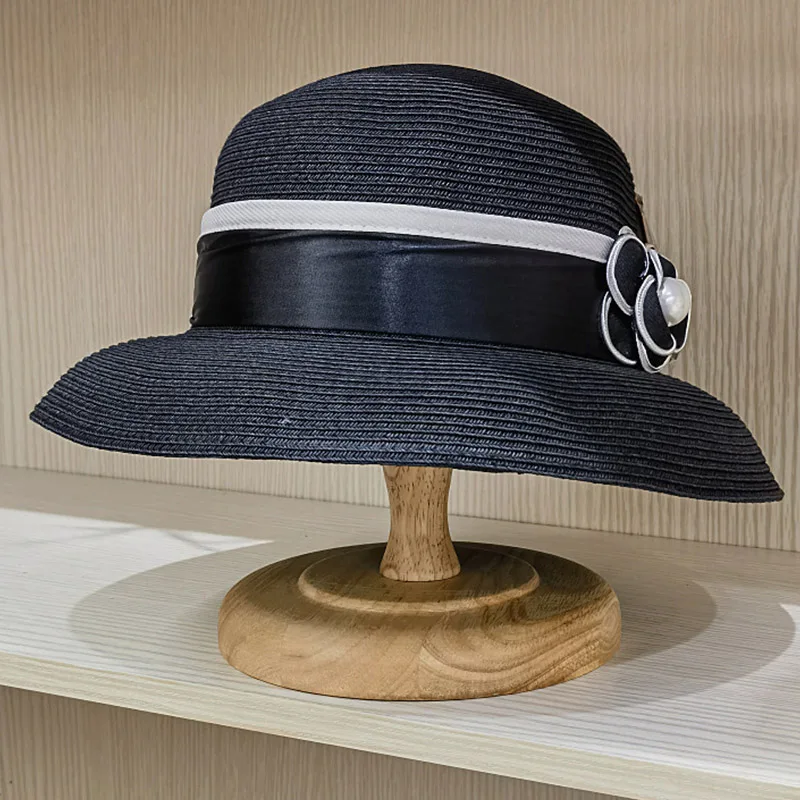 Cappelli estivi fiore nero per donna cappello da sole Cloche a