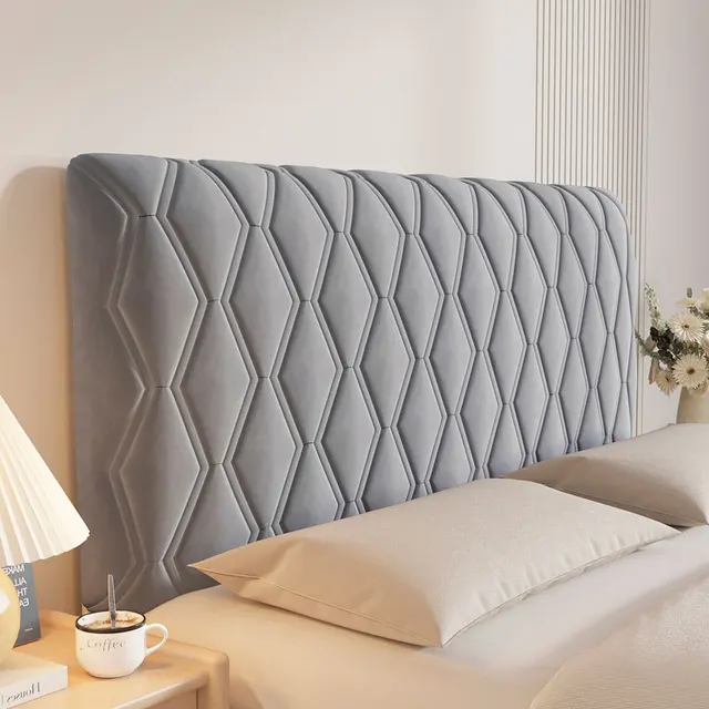 Housse de protection universelle en velours pour tête de lit, épaisse et douce, avec dossier anti-collision 1