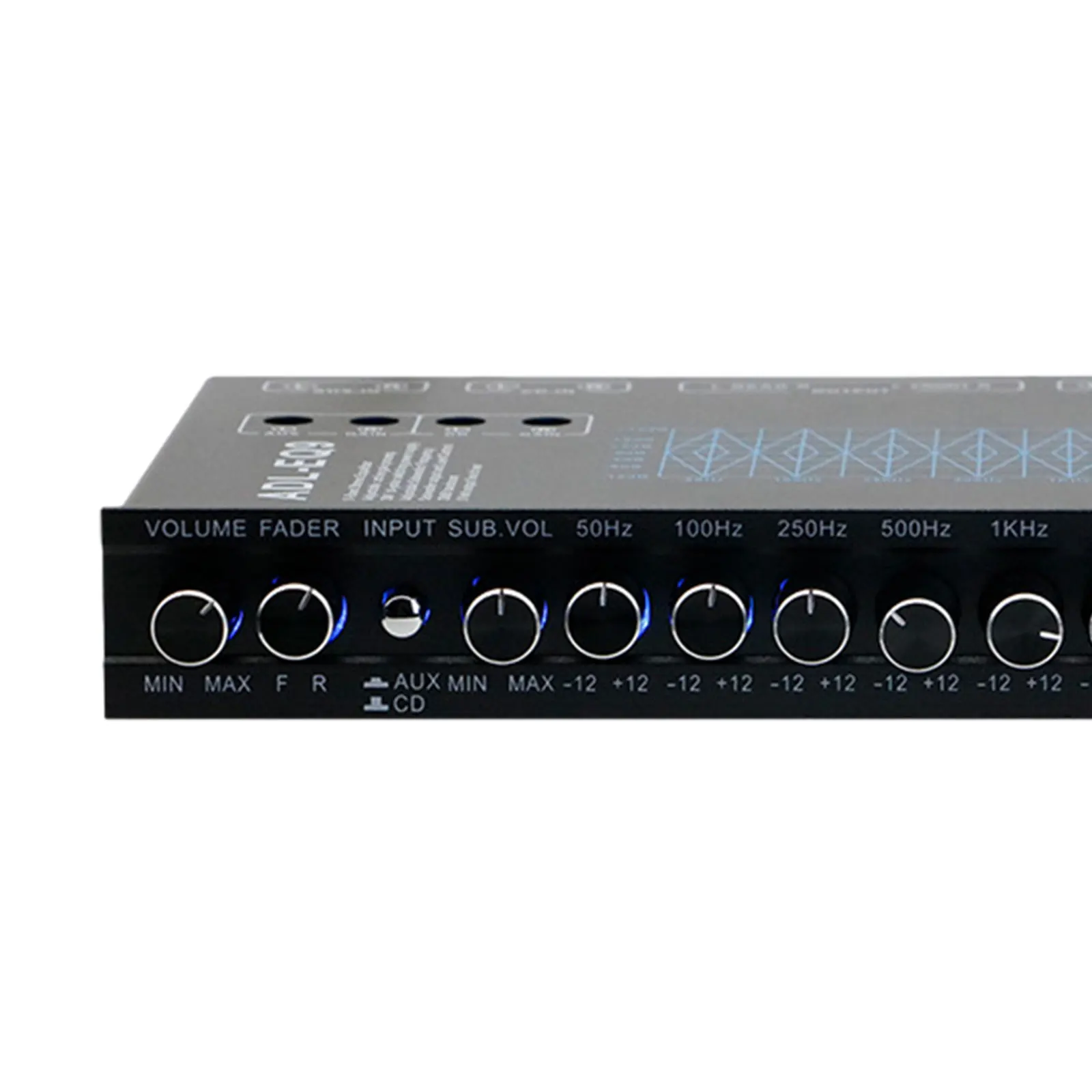 Car audio equalizer Car Audio Equalizer 9 Equalization Bands EQ 12V DC DSP Chip Adjustable for Boat RV Car Metal Subwoofer Output
