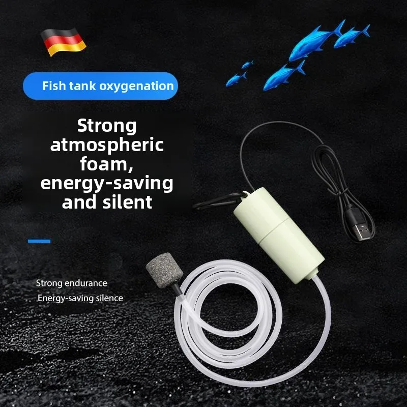 Silent Mini USB Oxygen Pump Portable Fish Tank Air Pump Charging Aquarium Air Stone for Fish Farming Aquarium Supplies