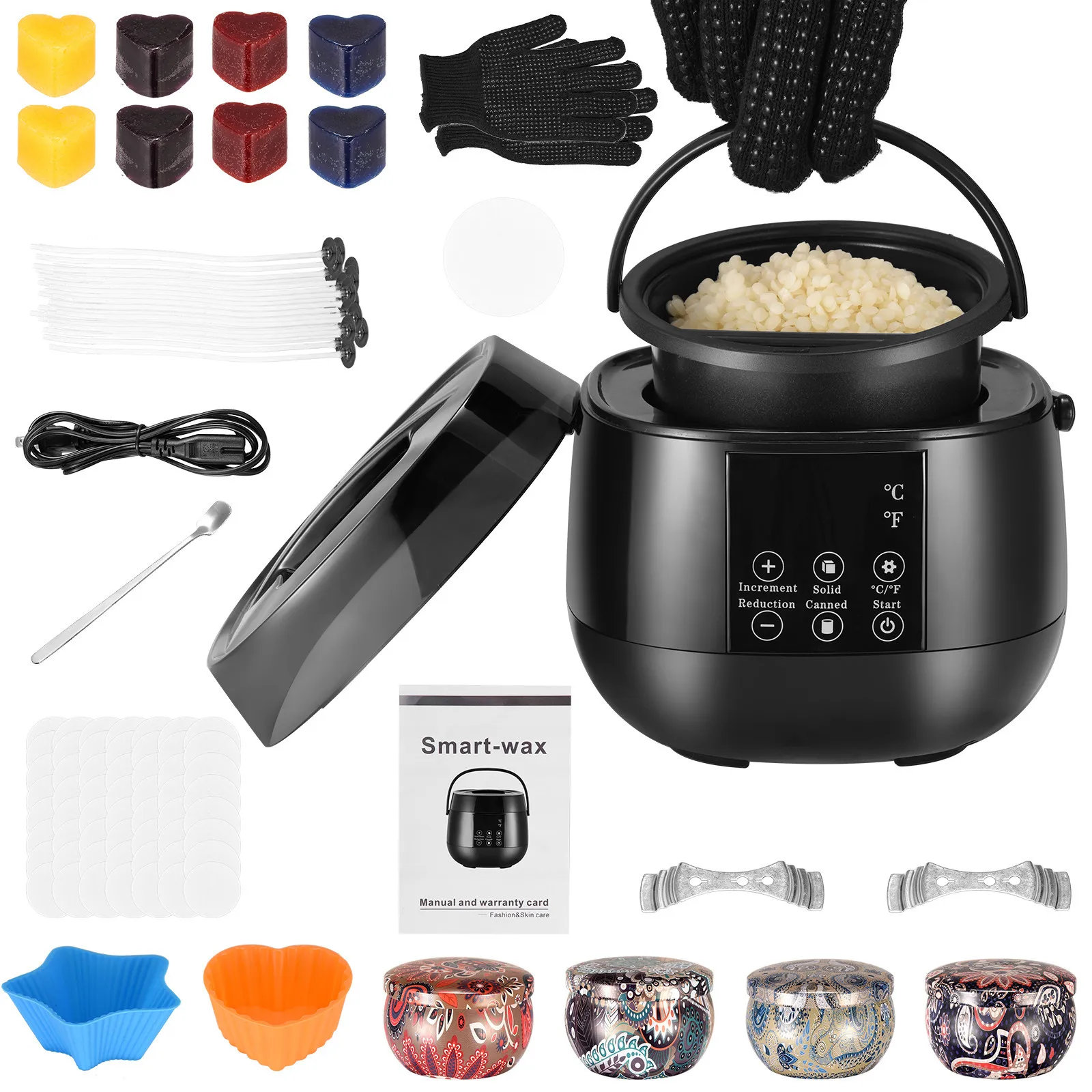DIY Candle Making Kit With Electric Melter Supplies Handmade Aromatherapy Beeswax Crafts Handmade Gifts Candle Making Tool