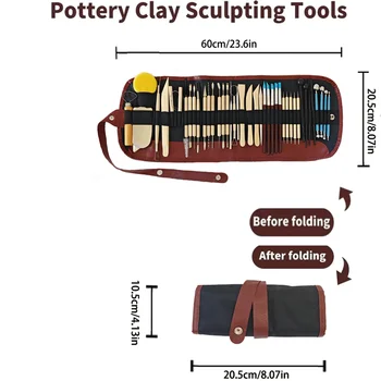 Pottery Clay Sculpting Tools Kit 8-61 Pcs/Set, Ceramic Wax Clays Carving Tools for Art Craft Pottery Sculpting Modeling Tool Set 2