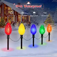 Solar Pathway Lights 5X Solar Powered Garden Pathway Lights Solar Garden Light Long Lasting Outdoor Lighted Stake Christmas 1
